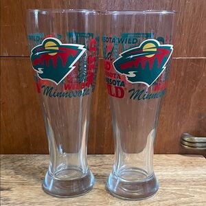 ❤️Minnesota Wild set of 16 oz glasses